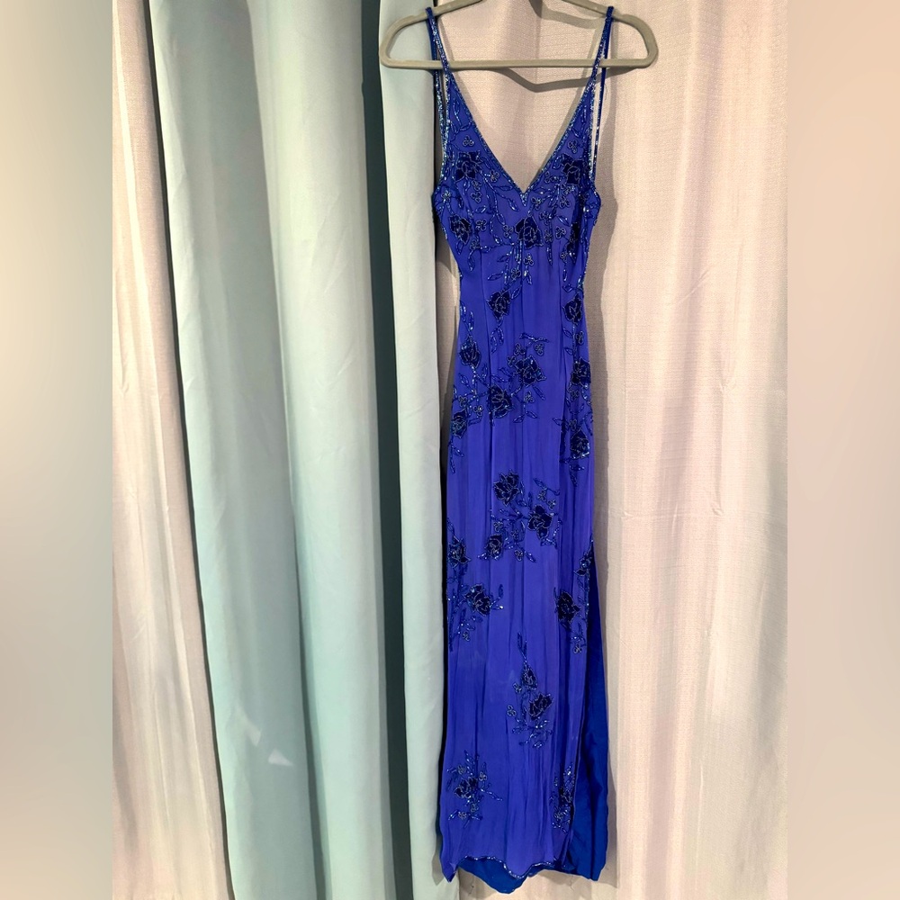 Vintage backless hand beaded 90s dress.